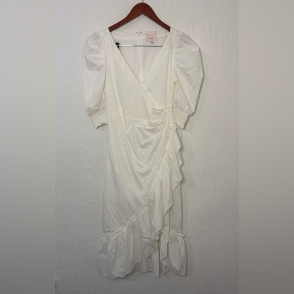 Revolve CINQ A SEPT Kacy Midi Dress in White Size 6 - Picture 3 of 9
